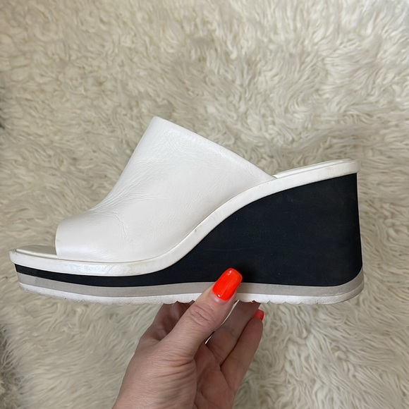 Vince Camuto White Genuine Leather Wedge Shoes